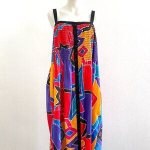Colorful Bill Tice 1980s Geometric Sundress